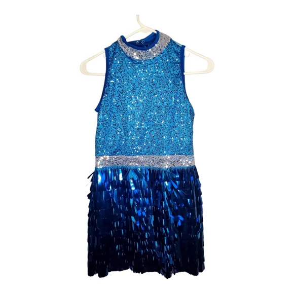 Weissman Costumes Blue Fringe Costume Girls Size XLC